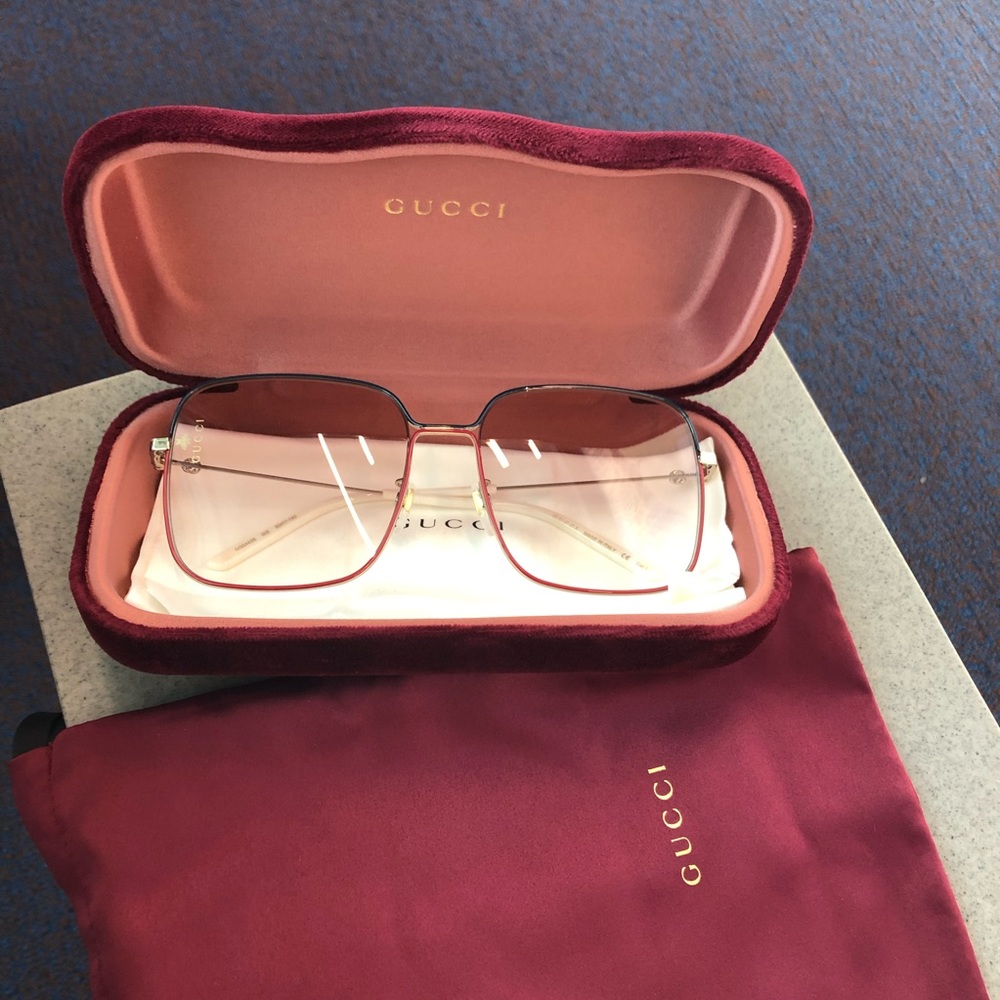 NEW GUCCI GG0443S 005 GOLD AUTHENTIC SUNGLASSES
